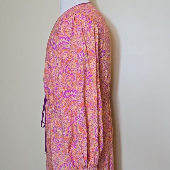 Vix Paula Hermanny Lia Long Swimwear Coverup Margritte Size Medium Tie Front - Picture 11 of 16